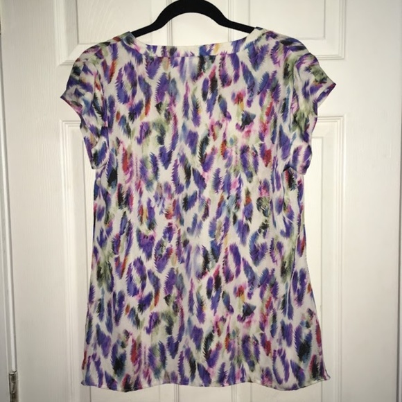 CAbi plume tunic top size S multicolor feathers - Picture 4 of 7